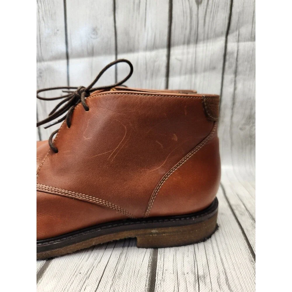 Johnston Murphy Copeland Mens 11.5 M Brown Leather Crepe Sole Ankle Chukka Boots